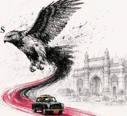 DHawks hawk over a Mumbai black-and-yellow taxi